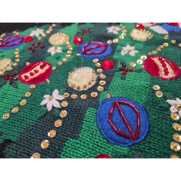 Tiara International Vintage Crewneck 1980s 1990s Christmas Tree Sweater Small - Picture 3 of 5